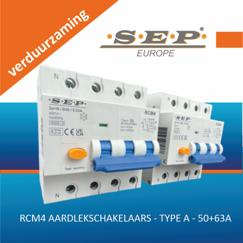 SEP RCM4 RCBO's  Type A - 50A -63A